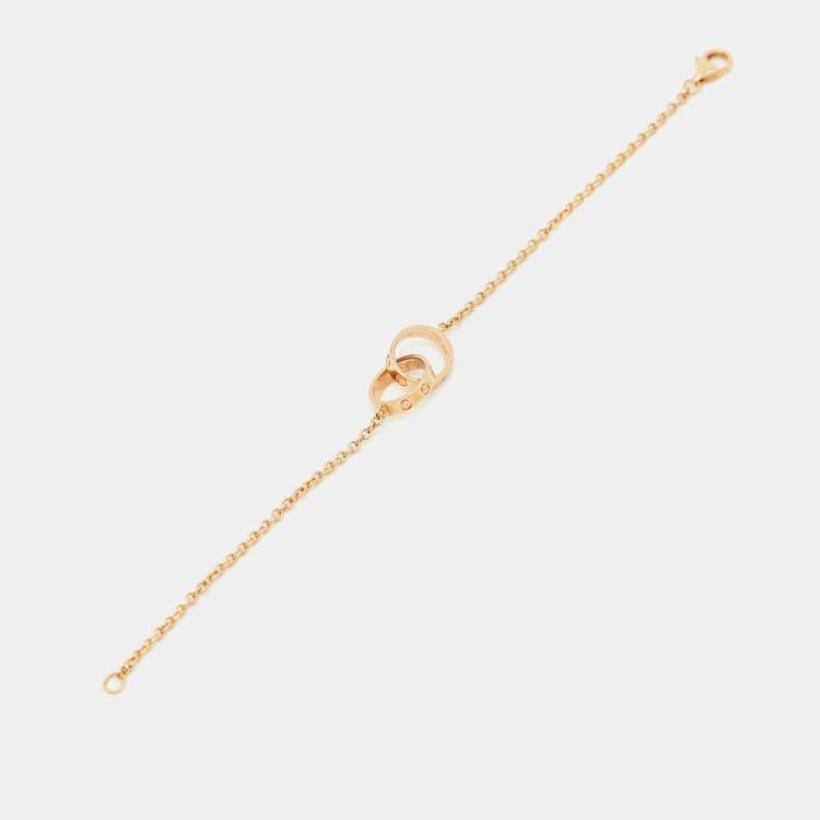 Pre Owned Cartier Love Interlocking Loops 18k Rose Gold Bracelet