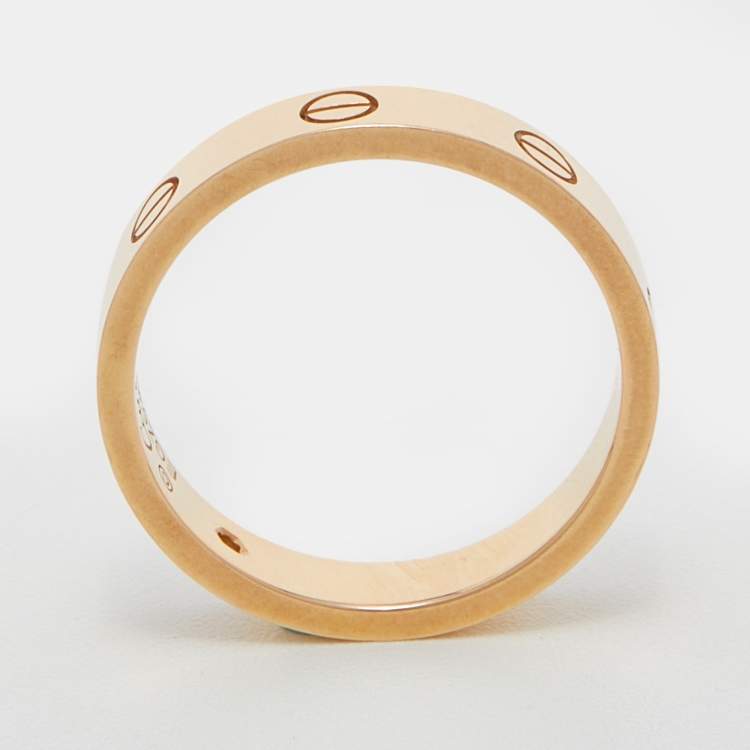 Pre Owned Cartier Love 1 Diamond 18k Rose Gold Wedding Band Ring Size 55