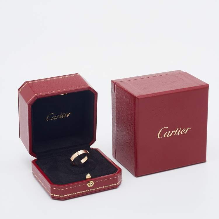Pre Owned Cartier Love 1 Diamond 18k Rose Gold Wedding Band Ring Size 55