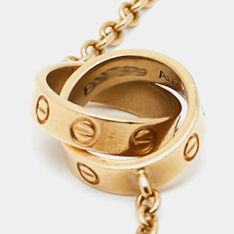 Pre Owned Cartier Love Interlocking Loop 18k Yellow Gold Bracelet