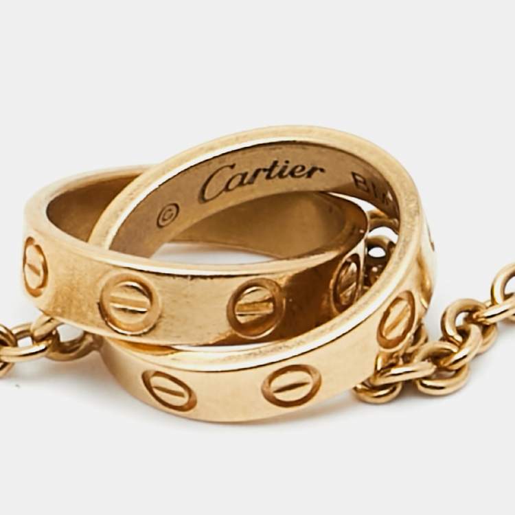 Pre Owned Cartier Love Interlocking Loop 18k Yellow Gold Bracelet