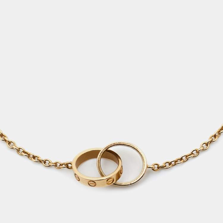 Pre Owned Cartier Love Interlocking Loop 18k Yellow Gold Bracelet