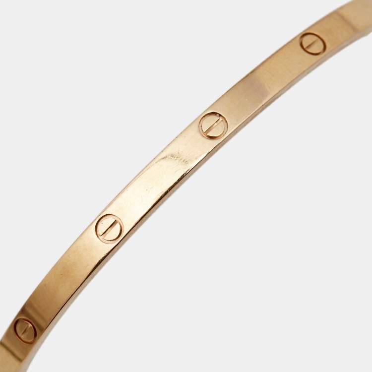 Pre Owned Cartier Love 18k Rose Gold Small Model Bangle Bracelet 17