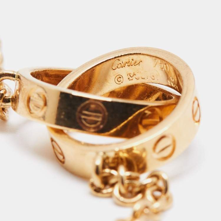 Pre Owned Cartier Love Interlocking Loop 18k Yellow Gold Link Bracelet