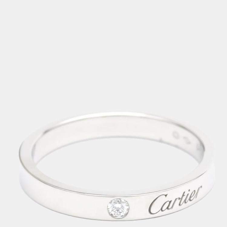 Pre Owned Cartier C De Cartier Platinum Diamond Ring EU 58