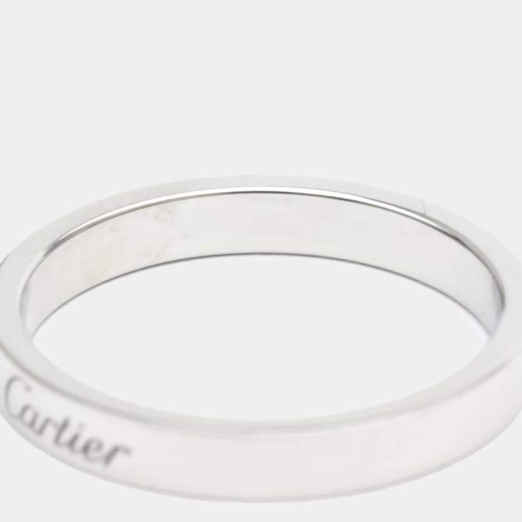 Pre Owned Cartier C De Cartier Platinum Diamond Ring EU 58