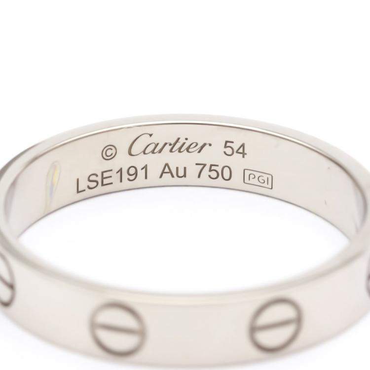 Pre Owned Cartier Love 18K White Gold Ring EU 54