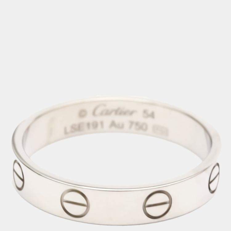 Pre Owned Cartier Love 18K White Gold Ring EU 54