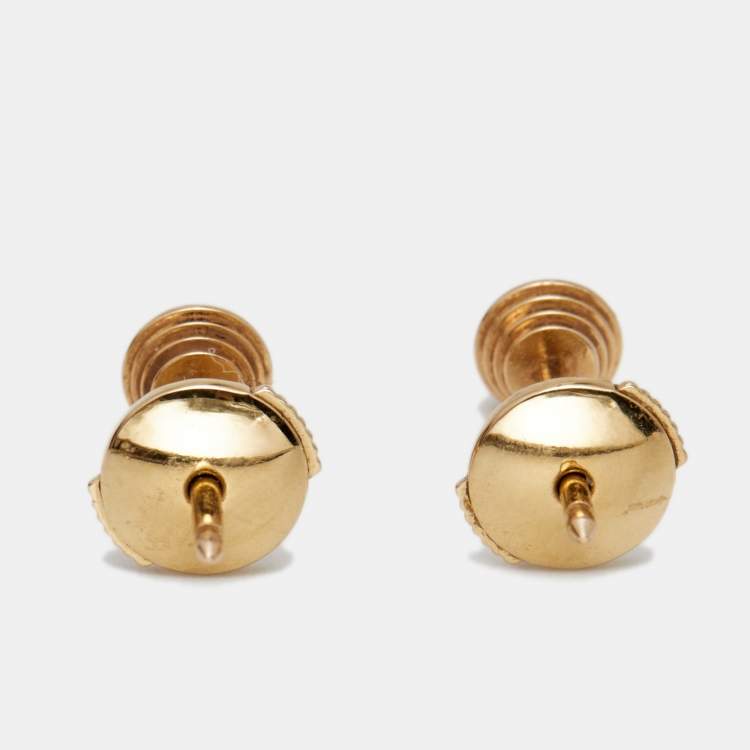 Pre Owned Cartier D'amour Diamond 18k Rose Gold Stud Earrings