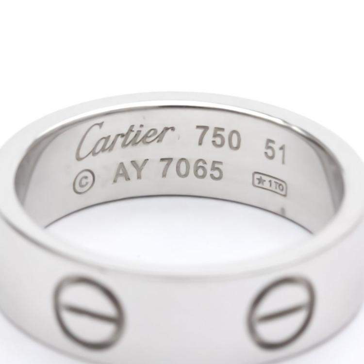 Pre Owned Cartier Love 18K White Gold Ring EU 51