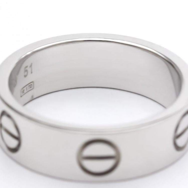 Pre Owned Cartier Love 18K White Gold Ring EU 51