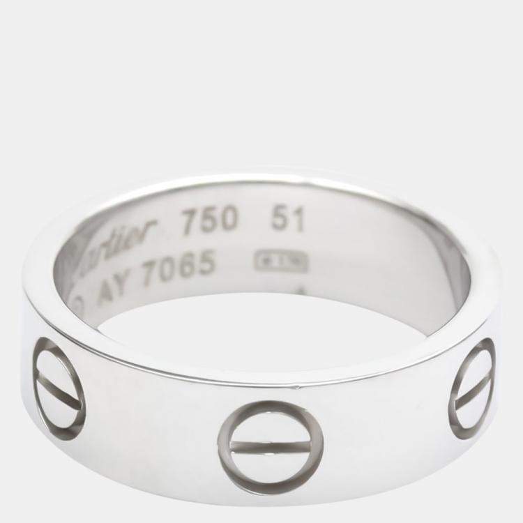 Pre Owned Cartier Love 18K White Gold Ring EU 51