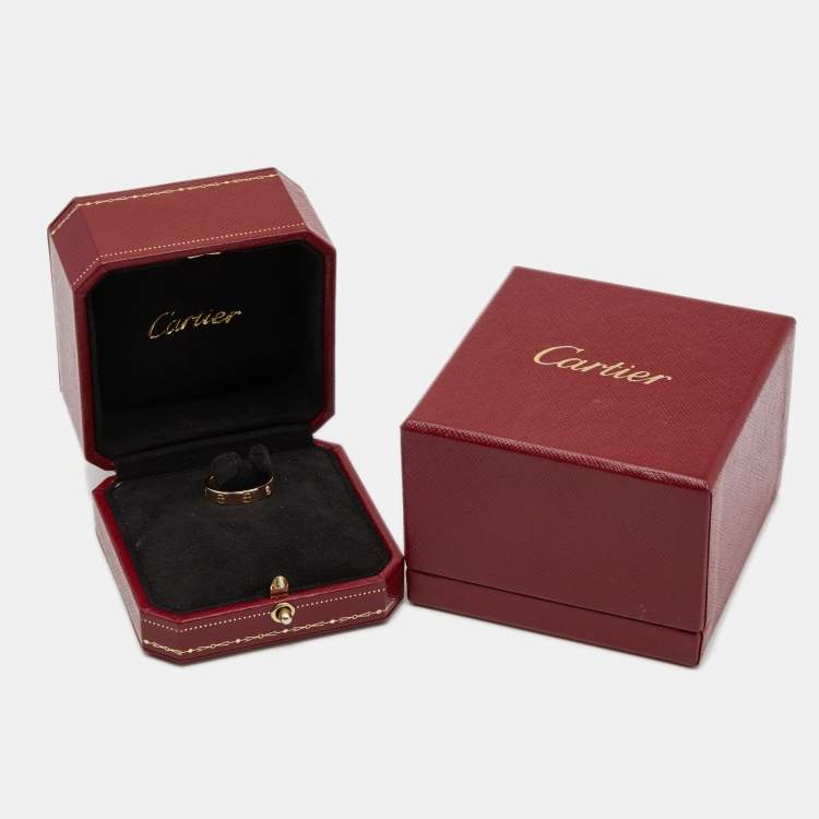 مملوكة مسبقًا Cartier Love Diamond 18k Rose Gold Band Ring Size 52