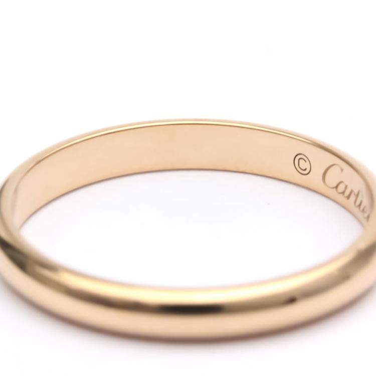 Pre Owned Cartier 1895 Wedding Band Rose Gold Diamond Ring EU 52