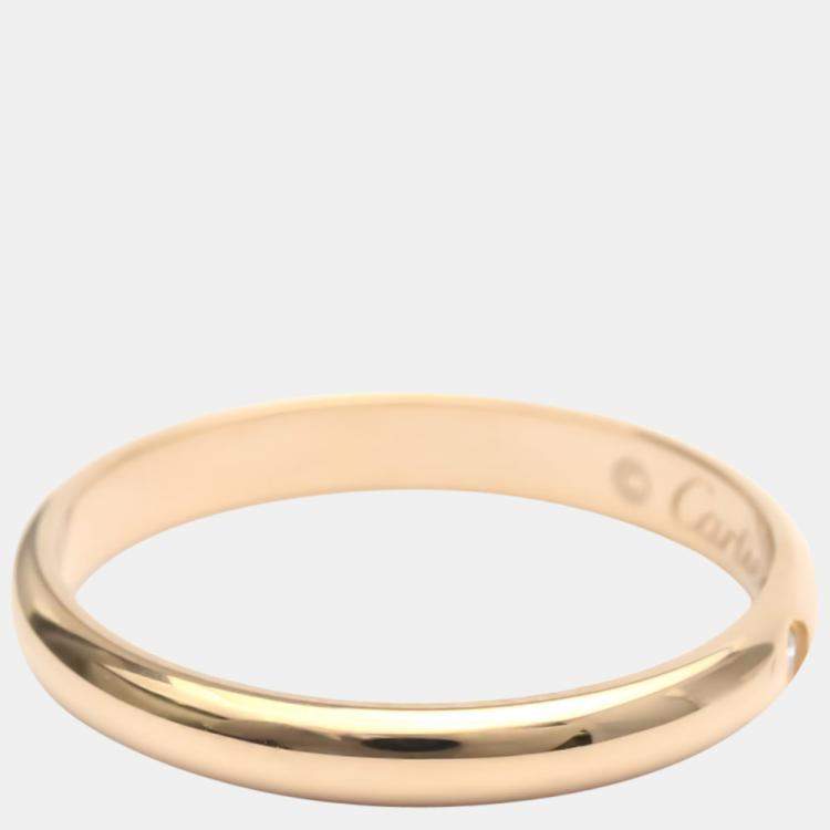 Pre Owned Cartier 1895 Wedding Band Rose Gold Diamond Ring EU 52