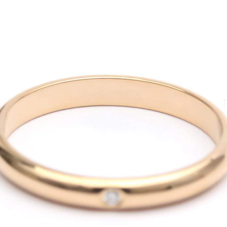 Pre Owned Cartier 1895 Wedding Band Rose Gold Diamond Ring EU 52