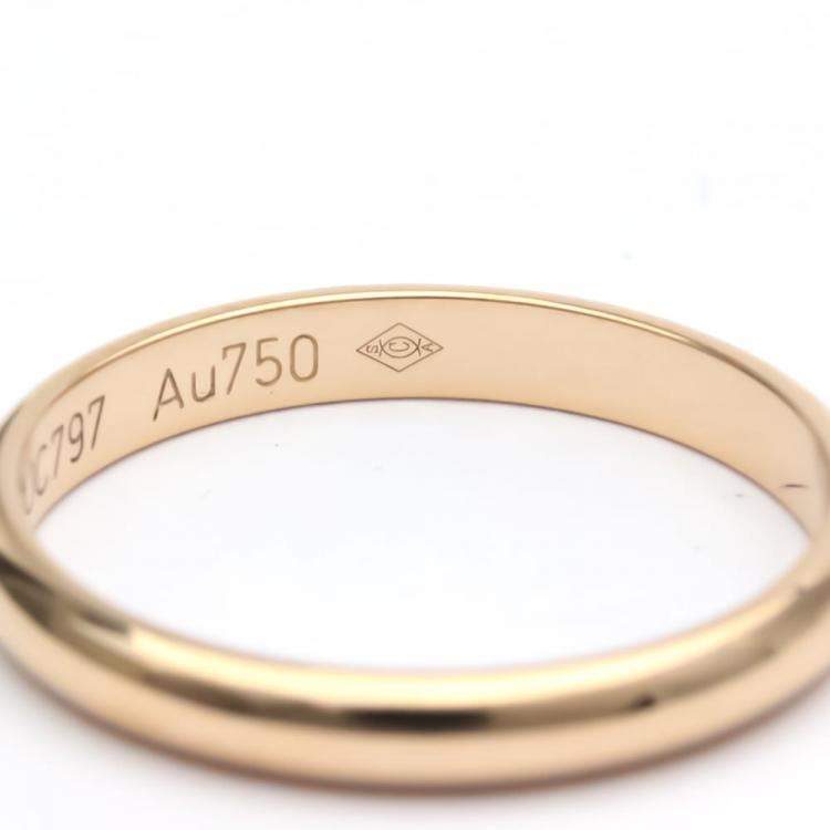 Pre Owned Cartier 1895 Wedding Band Rose Gold Diamond Ring EU 52