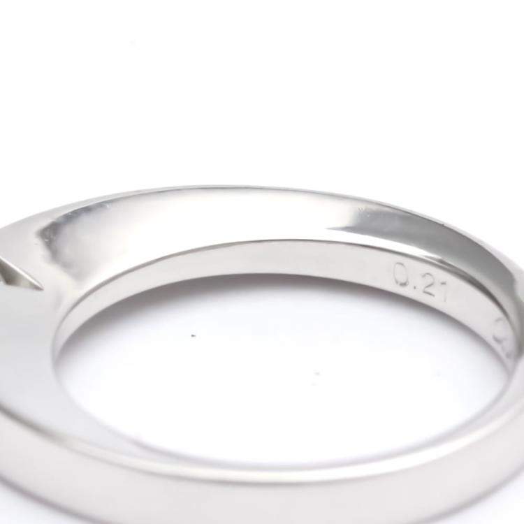 Pre Owned Cartier Date Solitaire 18K White Gold Diamond Ring EU 49