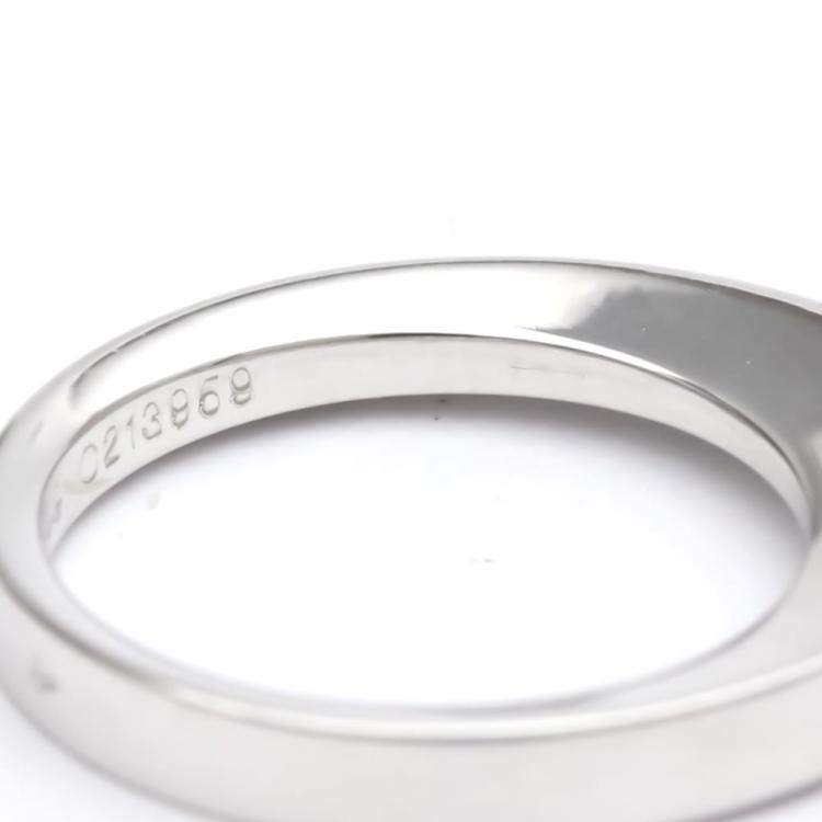 Pre Owned Cartier Date Solitaire 18K White Gold Diamond Ring EU 49