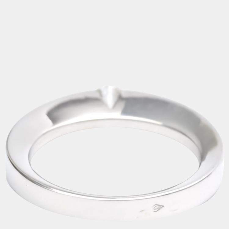 Pre Owned Cartier Date Solitaire 18K White Gold Diamond Ring EU 49