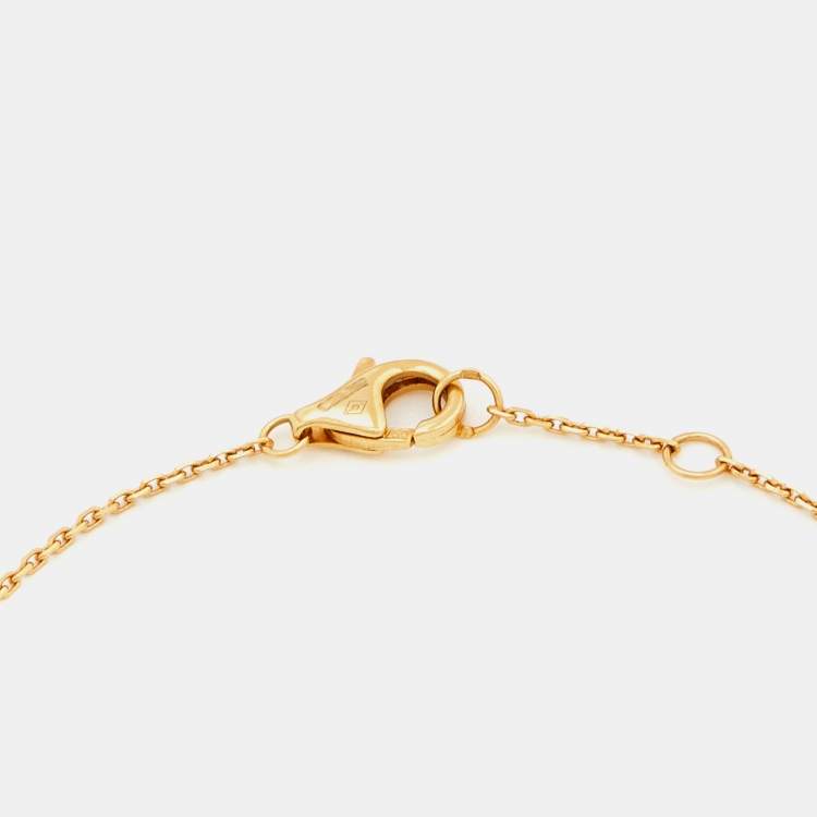 Pre Owned Cartier Amulette De Cartier Lapis Lazuli Diamond 18k Yellow Gold Bracelet