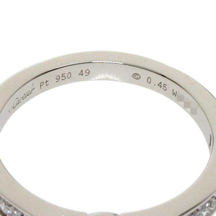 Pre Owned Cartier 1895 Soiltare Wedding Band Platinum Diamond Ring EU 49