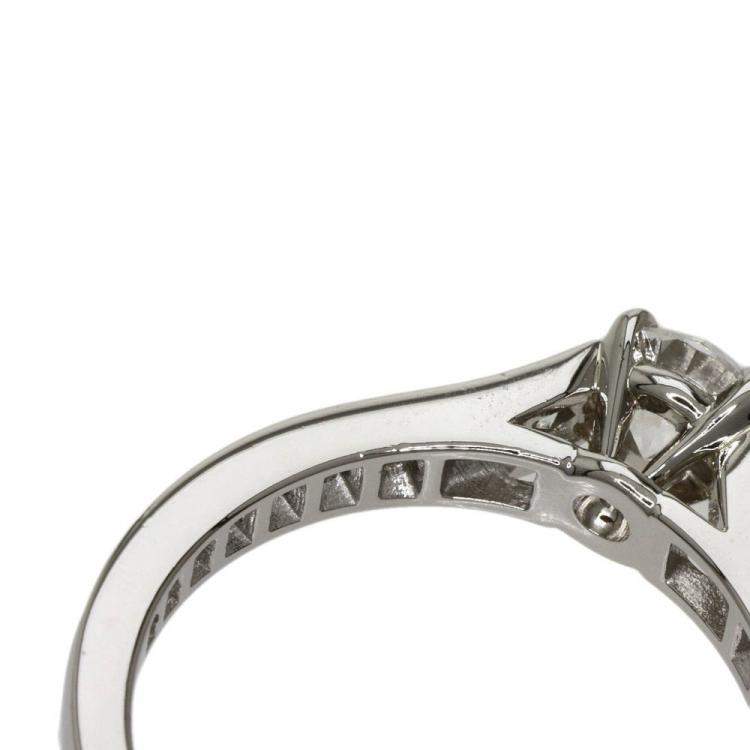 Pre Owned Cartier 1895 Soiltare Wedding Band Platinum Diamond Ring EU 49