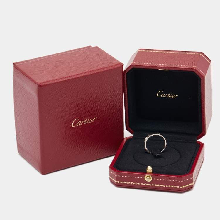 Pre Owned Cartier Love 18k White Gold Wedding band Ring Size 54