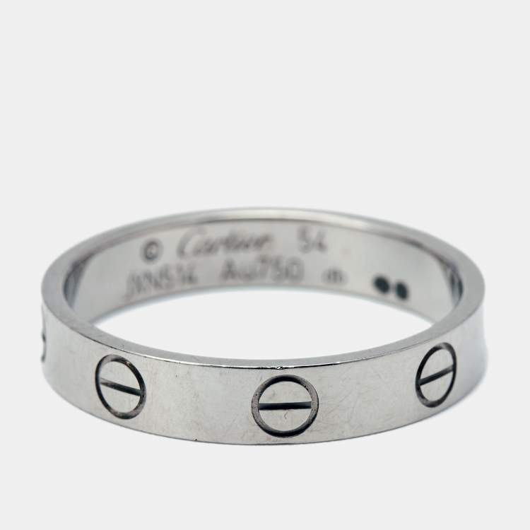 Pre Owned Cartier Love 18k White Gold Wedding band Ring Size 54