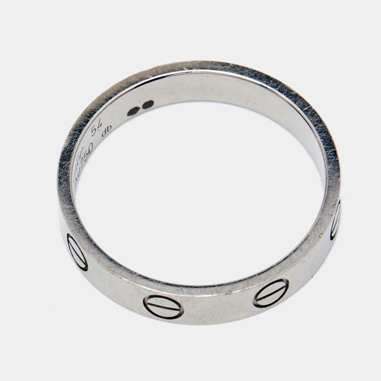 Pre Owned Cartier Love 18k White Gold Wedding band Ring Size 54