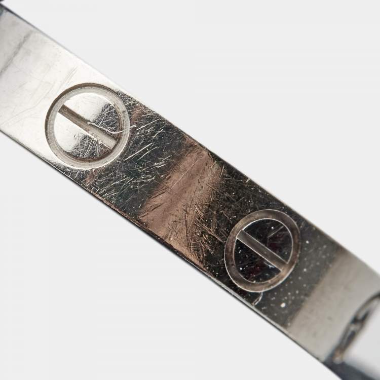 Pre Owned Cartier Love 18k White Gold Wedding band Ring Size 54