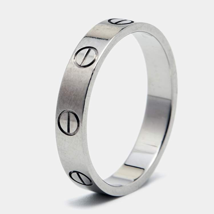 Pre Owned Cartier Love 18k White Gold Wedding band Ring Size 54