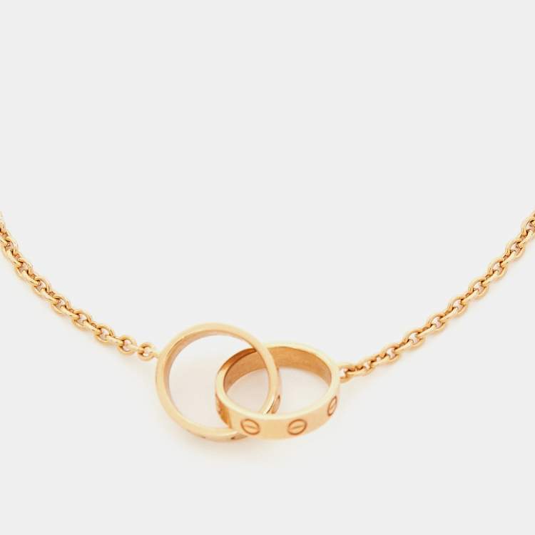 Pre Owned Cartier Love Interlocking Loops 18k Rose Gold Bracelet