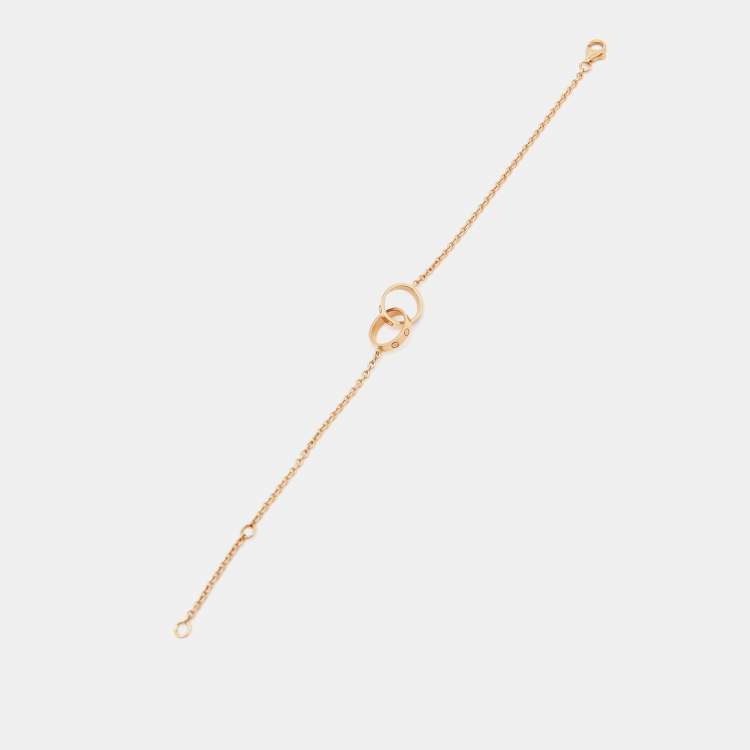 Pre Owned Cartier Love Interlocking Loops 18k Rose Gold Bracelet