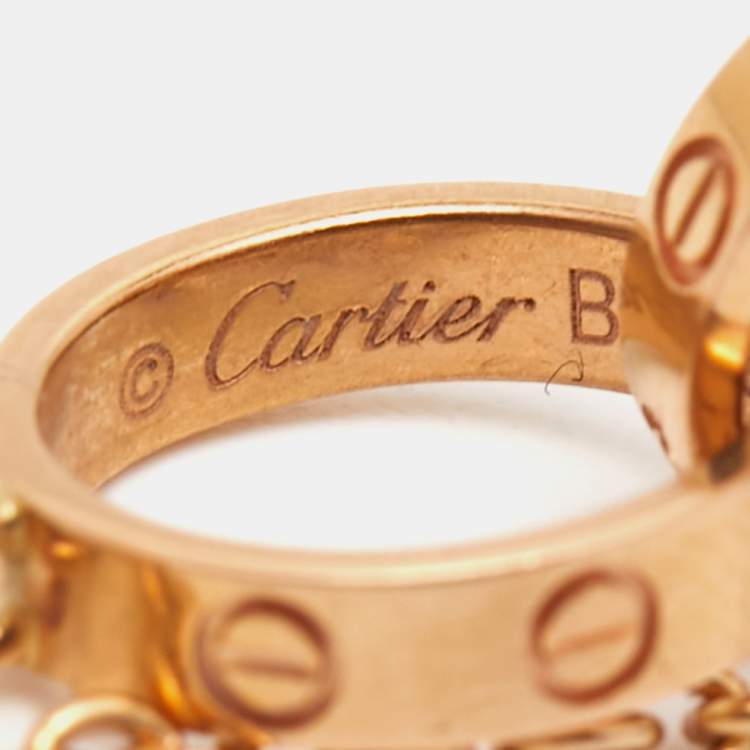 Pre Owned Cartier Love Interlocking Loops 18k Rose Gold Bracelet