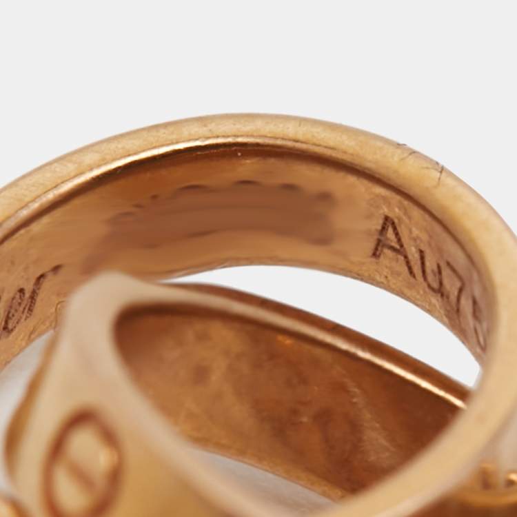 Pre Owned Cartier Love Interlocking Loops 18k Rose Gold Bracelet