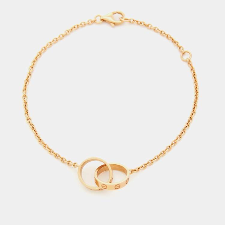 Pre Owned Cartier Love Interlocking Loops 18k Rose Gold Bracelet