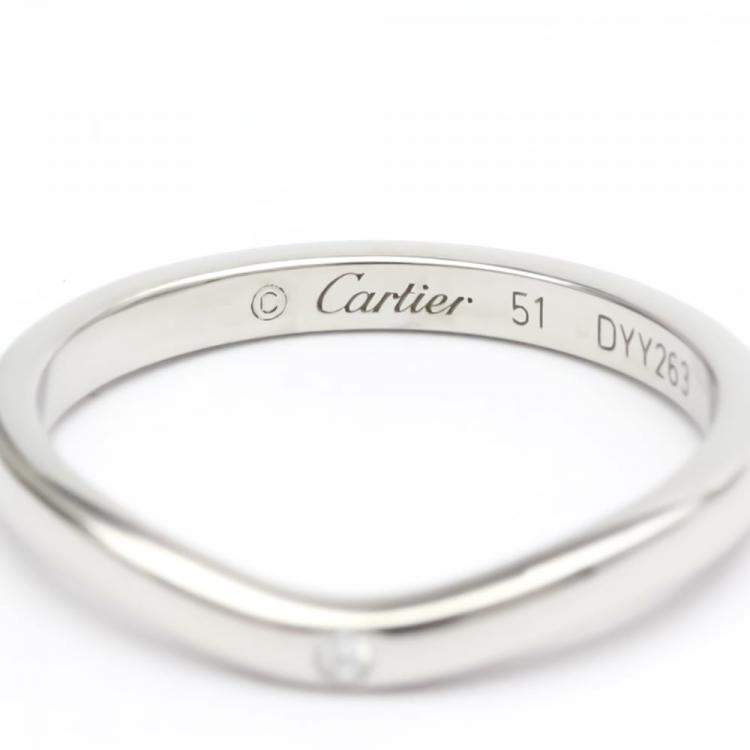 Pre Owned Cartier Ballerine Platinum Diamond Ring EU 51