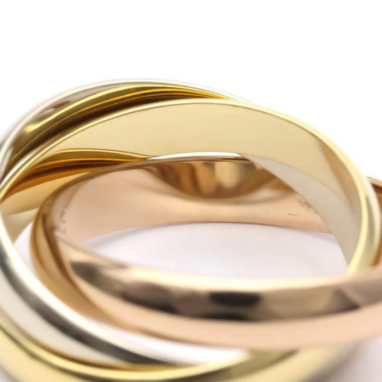 Pre Owned Cartier Les Must De Cartier 18K Trinity Yellow Rose and White Gold Ring EU 51