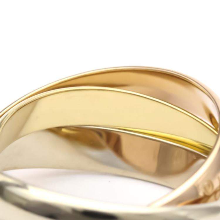 Pre Owned Cartier Les Must De Cartier 18K Trinity Yellow Rose and White Gold Ring EU 51