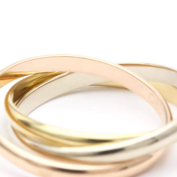 Pre Owned Cartier Les Muste De Cartier 18K Trinity Yellow Rose and White Gold Ring EU 51