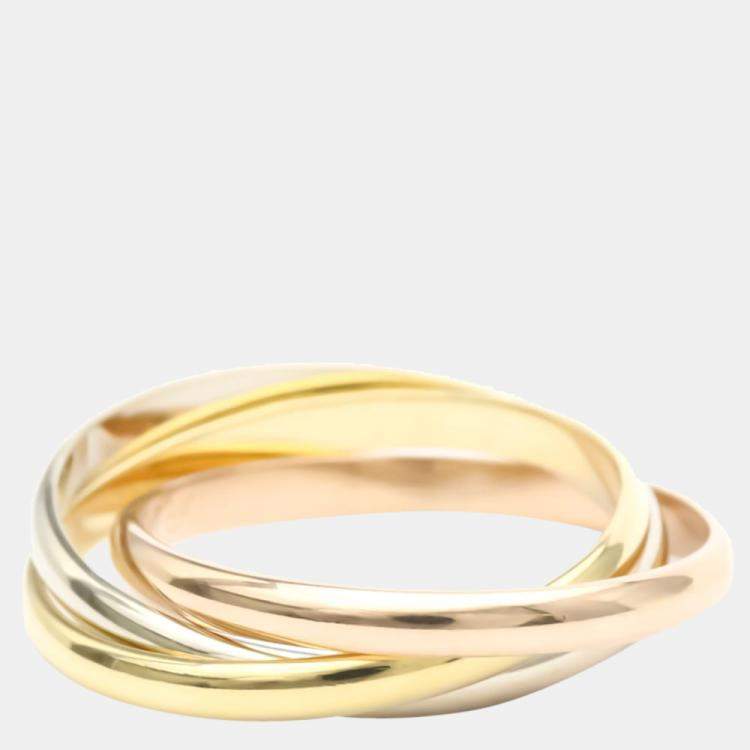 Pre Owned Cartier Les Muste De Cartier 18K Trinity Yellow Rose and White Gold Ring EU 51