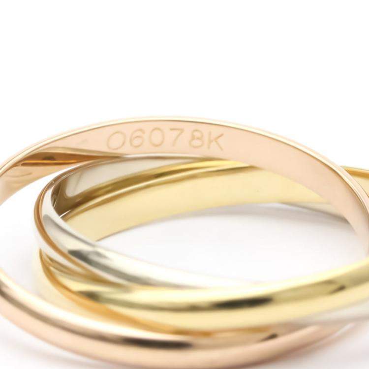 Pre Owned Cartier Les Muste De Cartier 18K Trinity Yellow Rose and White Gold Ring EU 51