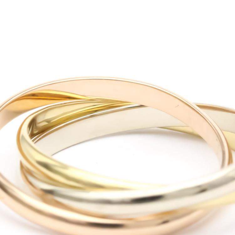 Pre Owned Cartier Les Muste De Cartier 18K Trinity Yellow Rose and White Gold Ring EU 51