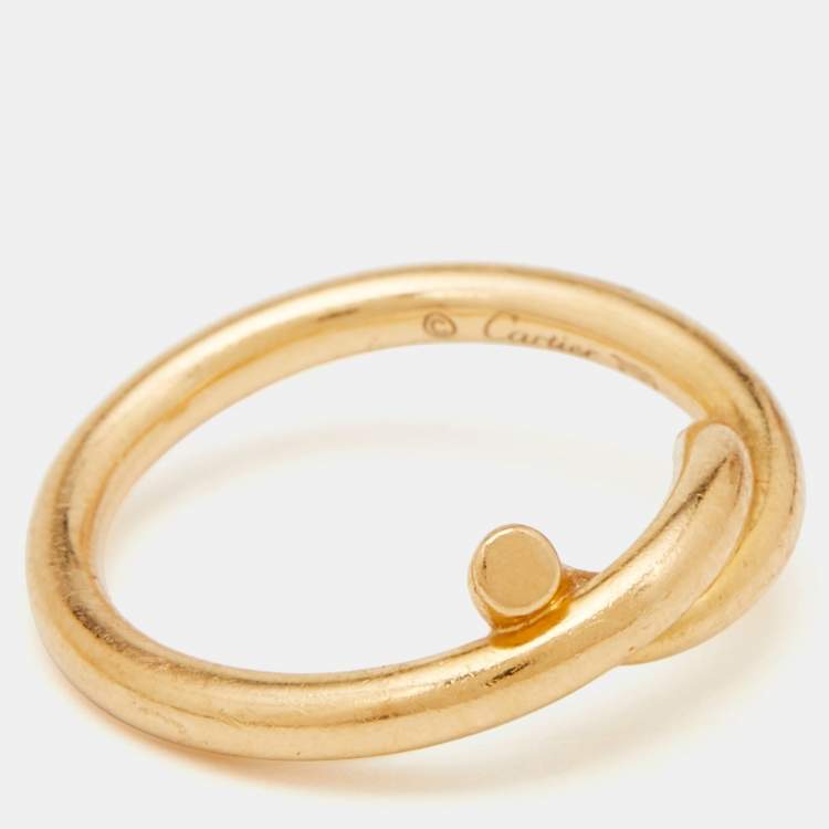 Pre Owned Cartier Entrelacés 18k Yellow Gold Ring Size 48