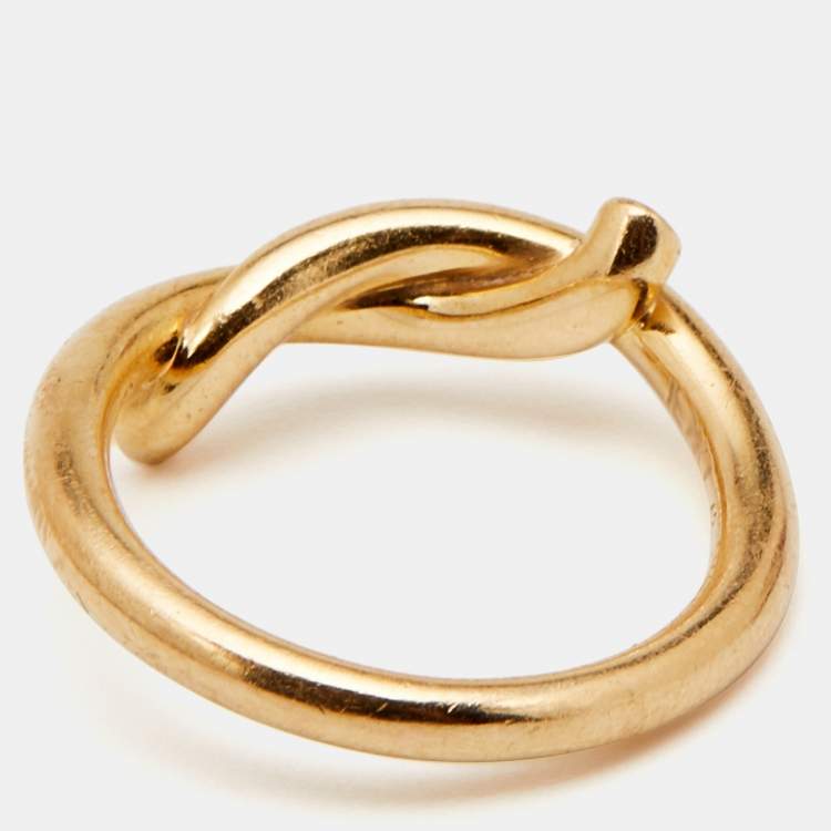 Pre Owned Cartier Entrelacés 18k Yellow Gold Ring Size 48
