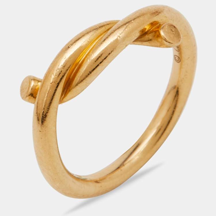 Pre Owned Cartier Entrelacés 18k Yellow Gold Ring Size 48