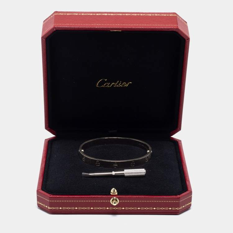 Pre Owned Cartier Love 18k White Gold Bangle Bracelet 17