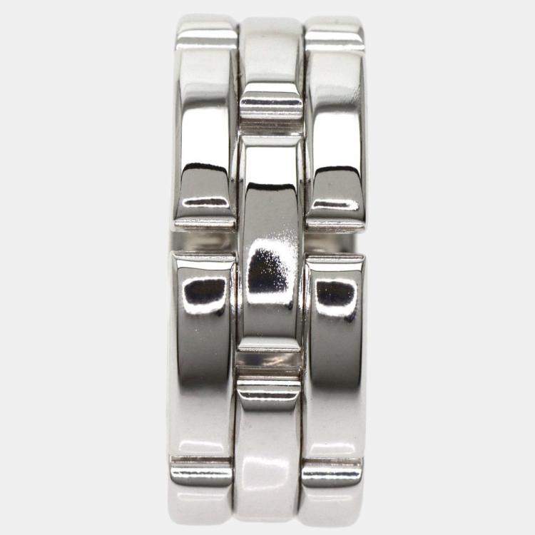 Pre Owned Cartier Maillon Panthere 18K White Gold Ring EU 52