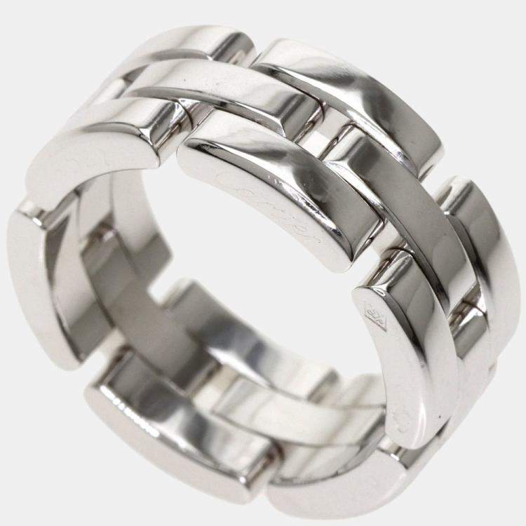 Pre Owned Cartier Maillon Panthere 18K White Gold Ring EU 52
